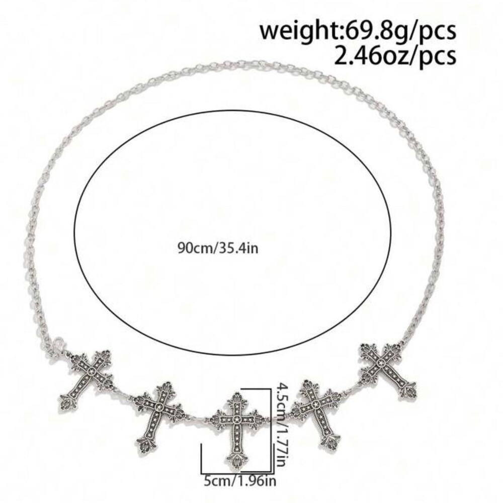 Silver cross chain belt - Picture 6 of 6